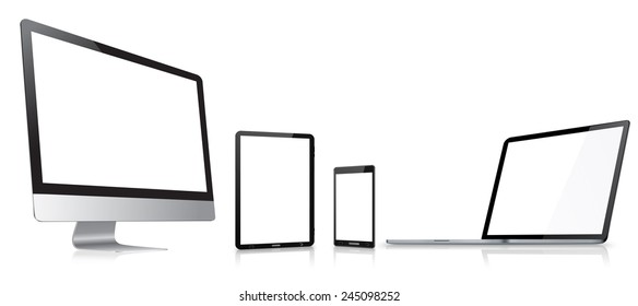 Modern digital tech device on white background