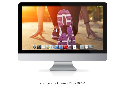 Modern digital tech device on white background