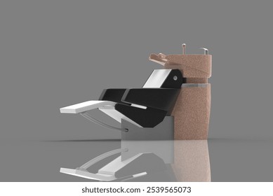 Modern Elegance: Chic 3D Render of a Luxurious Salon Sink Lavishness - Powered by Shutterstock