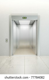 Modern Elevator With Open Doors