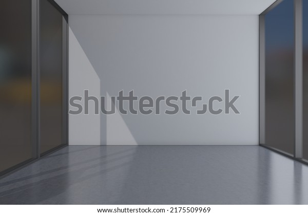 Modern empty living\
room and furniture decoration mockup design and black wall\
background texture, 3d\
rendering