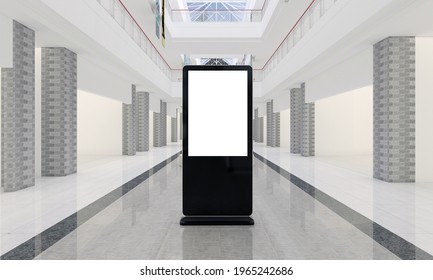A modern empty totem, kiosk, digital signage, 3d rendering