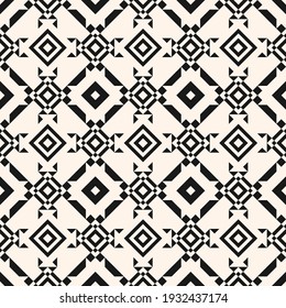 Modern ethnic ornament. Black and white raster geometric seamless pattern with tribal motifs. Stylish monochrome abstract background texture. Repeat design for decor, print, textile, wallpaper, plaid