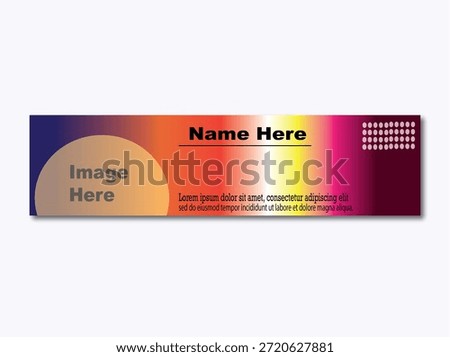 Modern and eye-catching layout with customizable name and image placeholder, perfect for freelancers, designers, digital marketers, and corporate social media 