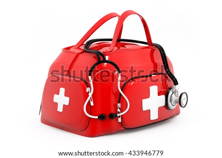 Modern First aid kit.3d render