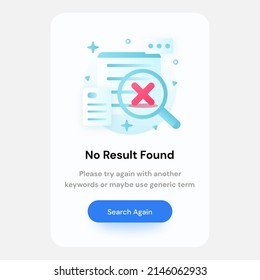 Modern Flat Design Concept Of No Result Found And Empty Results Popup Design