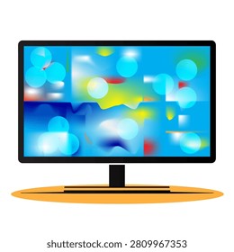 A modern flat design world map displayed on a computer screen with vibrant, colorful regions and pixelated style.