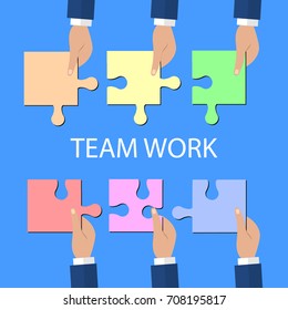 Modern Flat Illustration Teamwork Reach Goal Stock Illustration 708195817