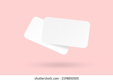 Modern Floating Business Card Mockup Template. Mock-up Design For Presentation Branding, Corporate Identity, Advertising, Personal, Stationery, Graphic Designers Presentations. 3d Rendering.