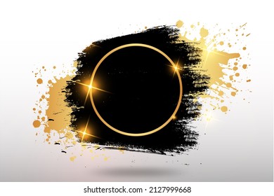 Modern Frame With Golden Splash Photo