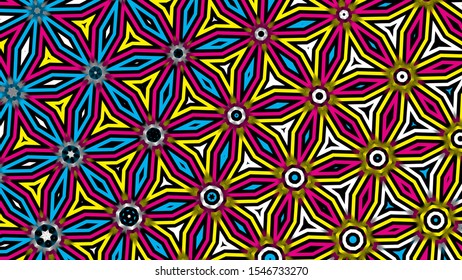 Modern and futuristic abstract digital neon background kaleidoscope pattern ideal for technology