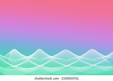 Modern Futuristic Abstract Lines In The Form Of Waves On Gradient Color Background, Computer Desktop Wallpaper