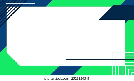 Modern geometric frame with bold blue and green accents, ideal for business card designs, presentations, or creative projects. - Powered by Shutterstock