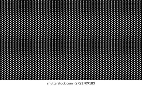 Modern geometric pattern background with small white triangles on black, perfect for design and artistic projects