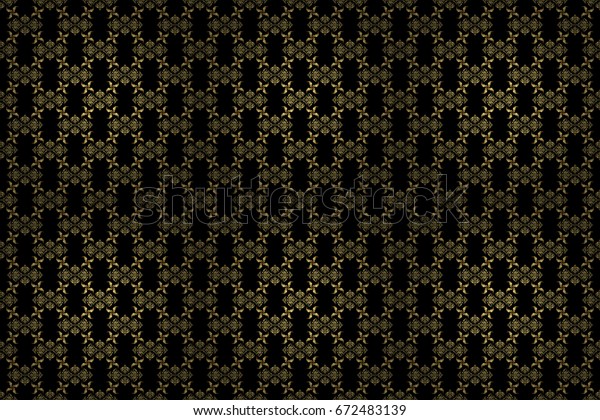 Modern\
geometric seamless pattern with gold repeating elements on a black\
background. Seamless raster golden\
ornament.