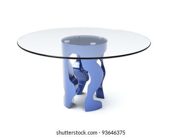 Modern Glass Table Isolated 3d Model