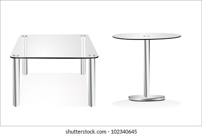 Modern Glass Table Isolated On White Background