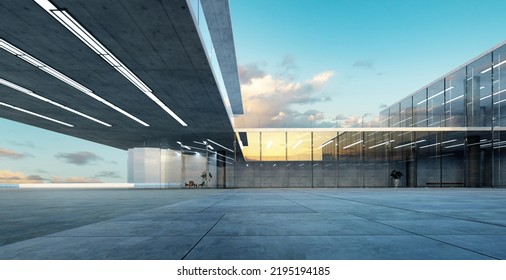 Modern glass wall commercial buildings exterior. Realistic 3d rendering - Powered by Shutterstock