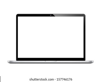 Modern glossy laptop isolated on white 