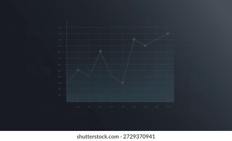 A modern graph showcasing fluctuating data trends, ideal for illustrating business growth and analysis in reports and presentations.