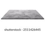 Modern gray rectangular throw rug with high pile on white background. 3d render