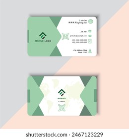 Modern Green Business Card Template - Powered by Shutterstock