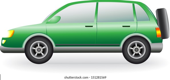 Modern Green Crossover Silhouette On White Stock Illustration 151281569