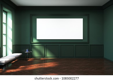 Modern Green Living Room Interior Empty Stock Illustration 1085002277