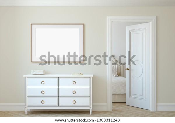 Modern Hallway White Dresser Near Beige Stock Illustration 1308311248 ...