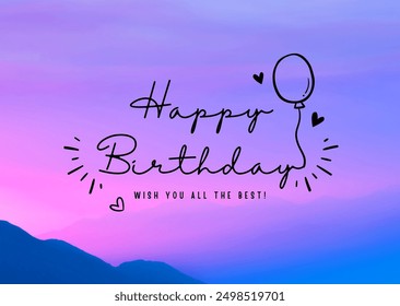 modern happy birthday wishes greeting card design with nature background - Powered by Shutterstock