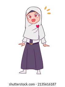 Modern Hijab Chibi Anime Girl Stock Illustration 2135616187 | Shutterstock