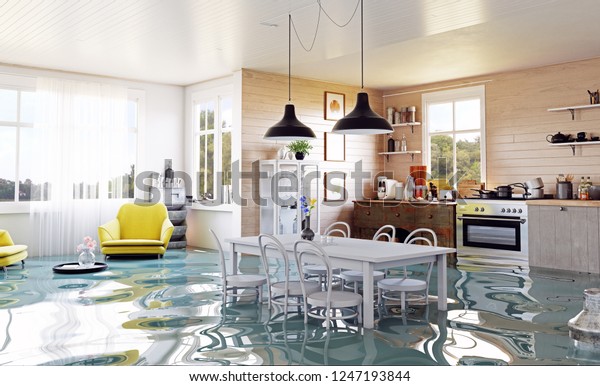 Modern Home Interior Country Style 3d Stock Illustration 1247193844