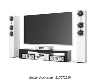 Modern Home Theater On A White Background