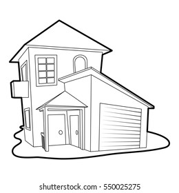 Vector Sketch Illustration Country House Stock Vector (Royalty Free ...