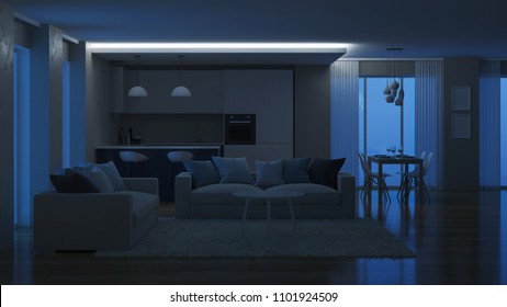 66,092 Modern house interior night Images, Stock Photos & Vectors ...