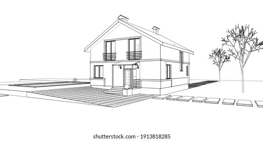 Dessin Maison Moderne Images Photos Et Images Vectorielles De Stock Shutterstock