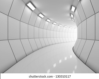 Modern Illuminated Long Corridor