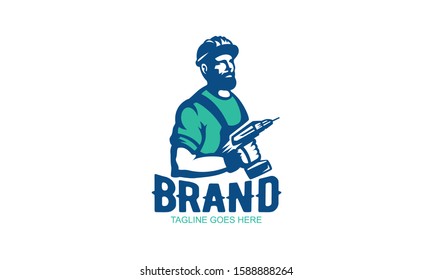 Modern and illustrative logo for a carpentry business, woodworking, handyman business, home builders, etc. - Powered by Shutterstock