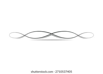 Modern infinity loop divider with smooth curved lines and simple decorative flow. Ideal for minimalist branding, invitation templates, certificates, typography decoration, and website section separato