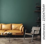 Modern interior background, wall mock up, 3d render