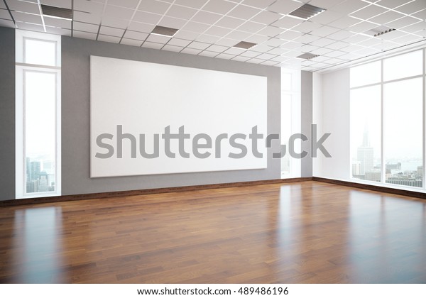 Modern Interior Empty White Billboard Shiny Backgrounds Textures