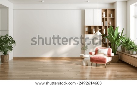 Similar – Image, Stock Photo Modern living room with natural light and cozy decor