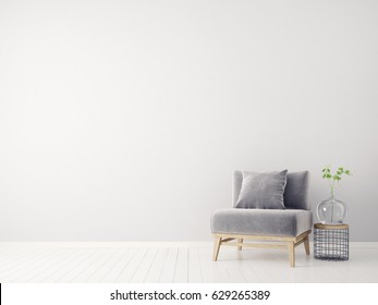 Simple Urban Jungle Style Interior Grey Stock Illustration 611774318