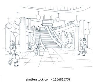 1000 Shopping Mall Sketch Stock Images Photos Vectors