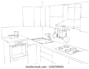 Kitchen Drawing Images, Stock Photos & Vectors | Shutterstock