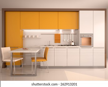 Modern Kitchen Interior 3d