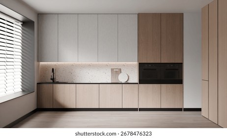 Modern Kitchen Interior – 3D Render