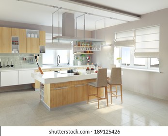 Modern Kitchen Interior (CG Concept)