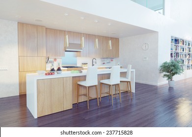 Modern Kitchen Interior With Kitchen Island (CG Concept)