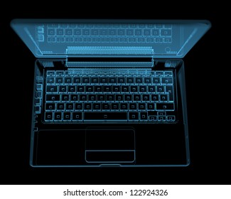 Modern Laptop (3D Xray Blue Transparent)